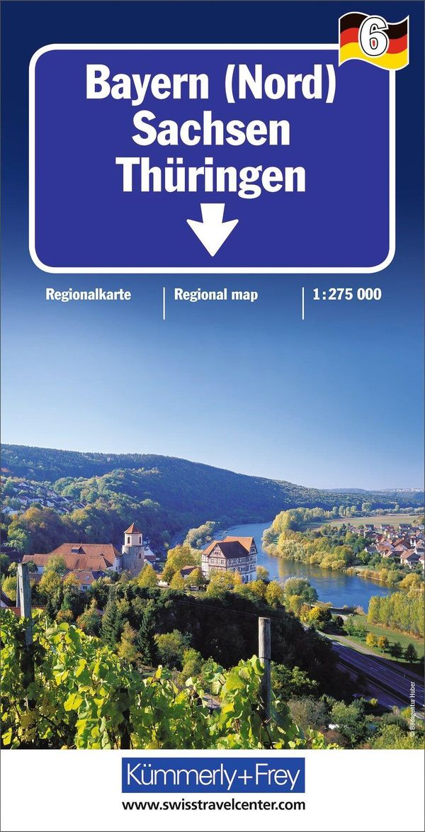 Kümmerly+Frey Regional-Strassenkarte 6 Bayern Nord 1:275.000