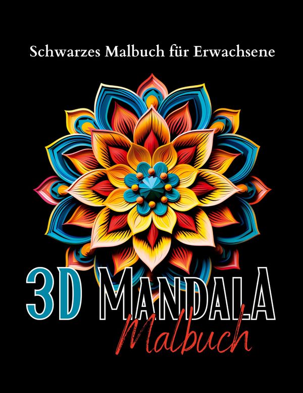 Schwarzes "Mandala Malbuch für Erwachsene". (Buch)