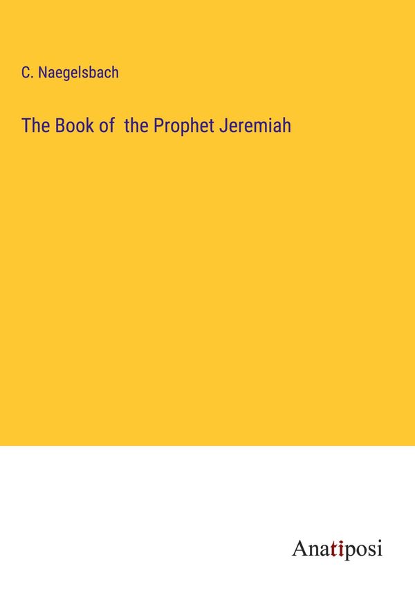 The Book of the Prophet Jeremiah - C. Naegelsbach (Buch)
