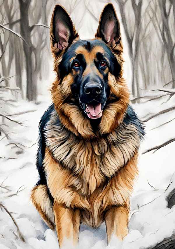 Hund Notizbuch Winter Deutscher Schäferhund Winterzeit Notizheft Jo...
