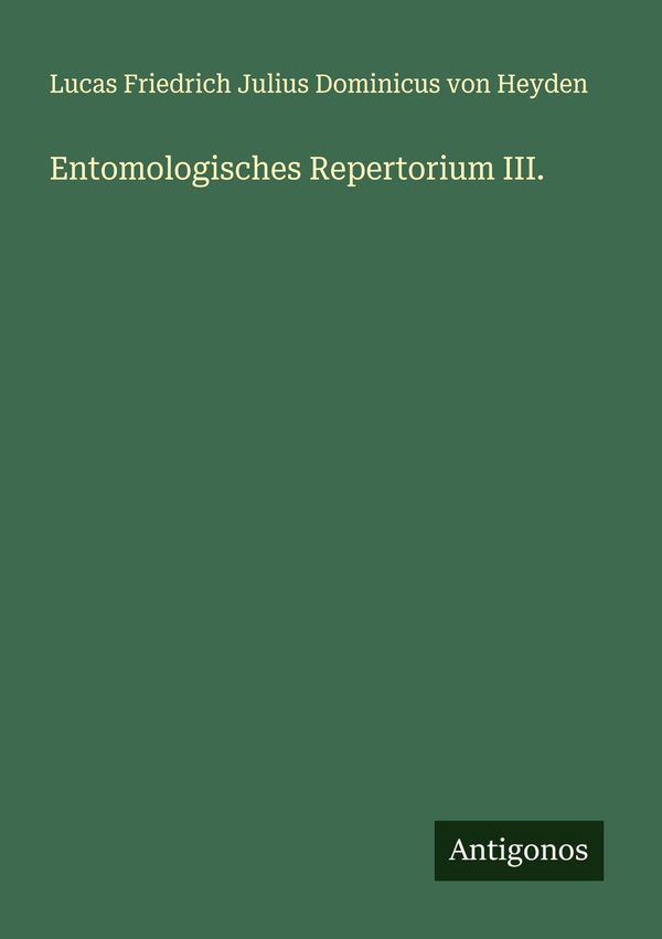 Entomologisches Repertorium III. (Buch)