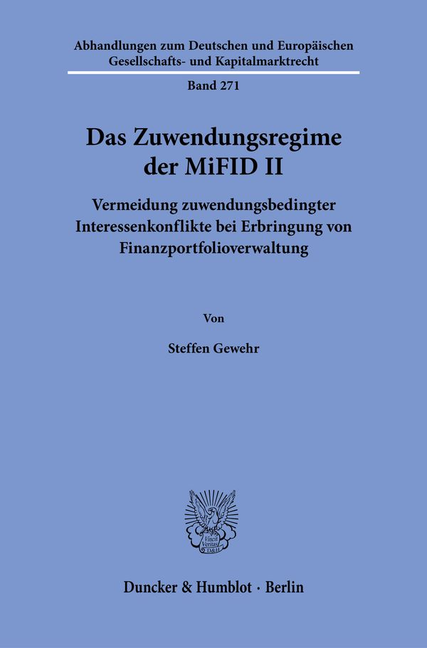 Das Zuwendungsregime der MiFID II - Steffen Gewehr (Buch)