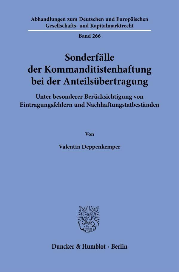 Sonderfälle der Kommanditistenhaftung bei der Anteilsübertragung