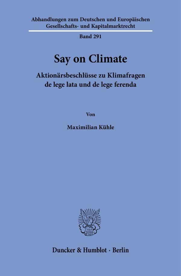 Say on Climate - Maximilian Kühle (Buch)