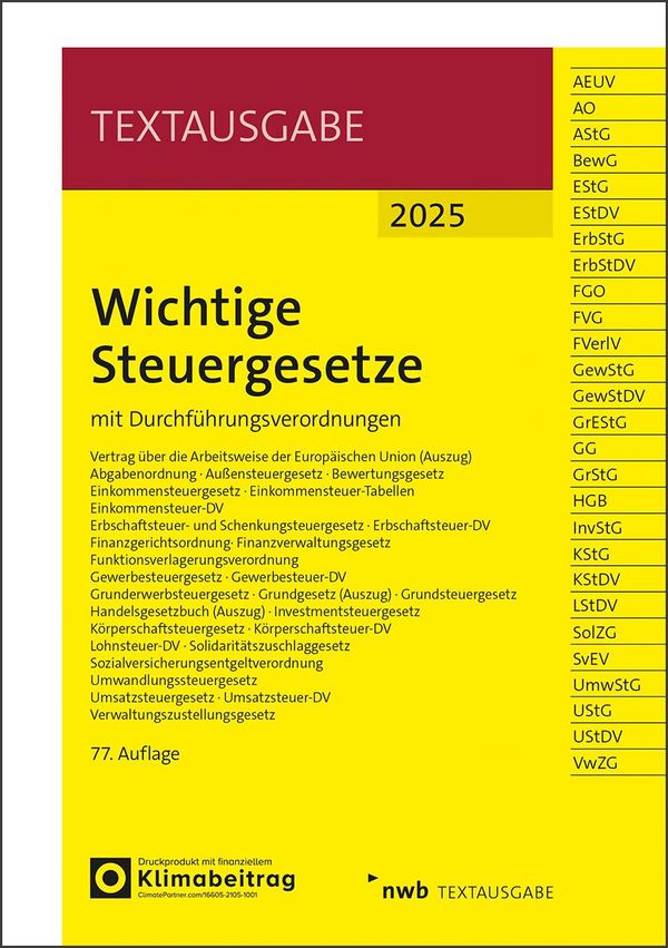 Wichtige Steuergesetze (Buch)