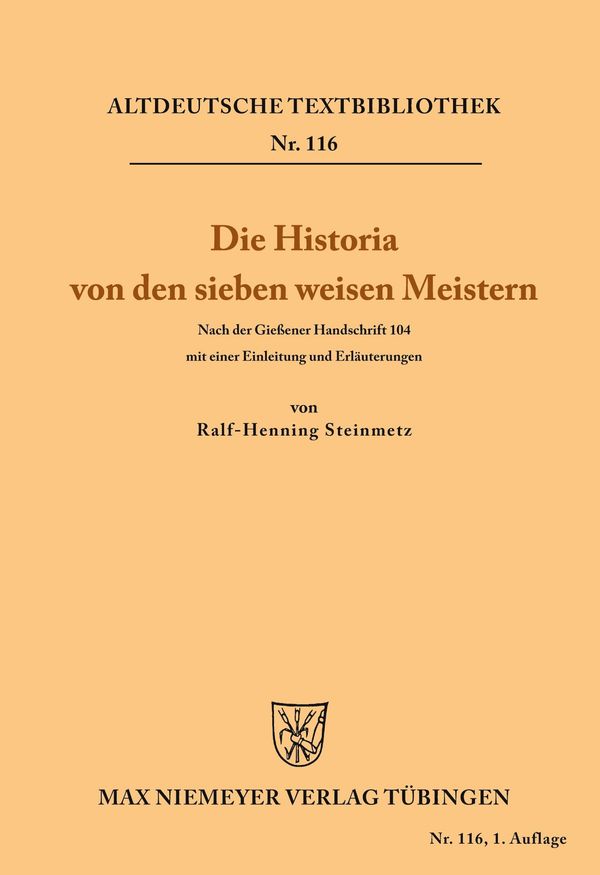 Die Historia von den sieben weisen Meistern und dem Kaiser Diocleti...