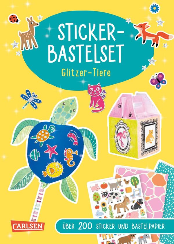 Bastelset für Kinder: Sticker-Bastelset: Glitzer-Tiere - Anton Poitier