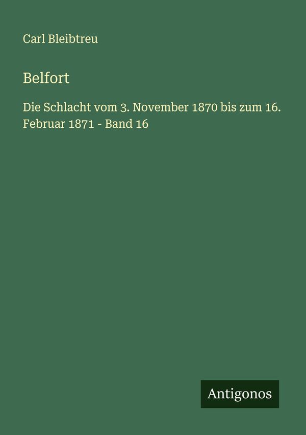 Belfort - Carl Bleibtreu (Buch)