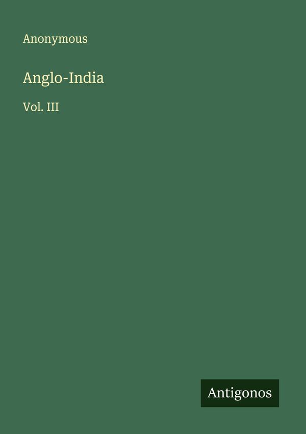 Anglo-India - Anonymous (Buch)