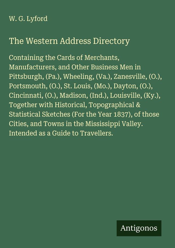 The Western Address Directory - W. G. Lyford (Buch)