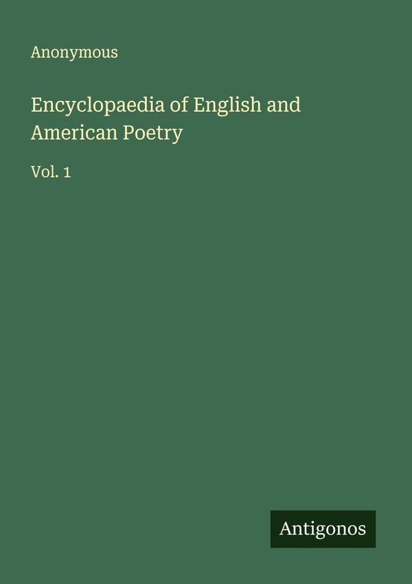 Encyclopaedia of English and American Poetry - Anonymous (Buch)