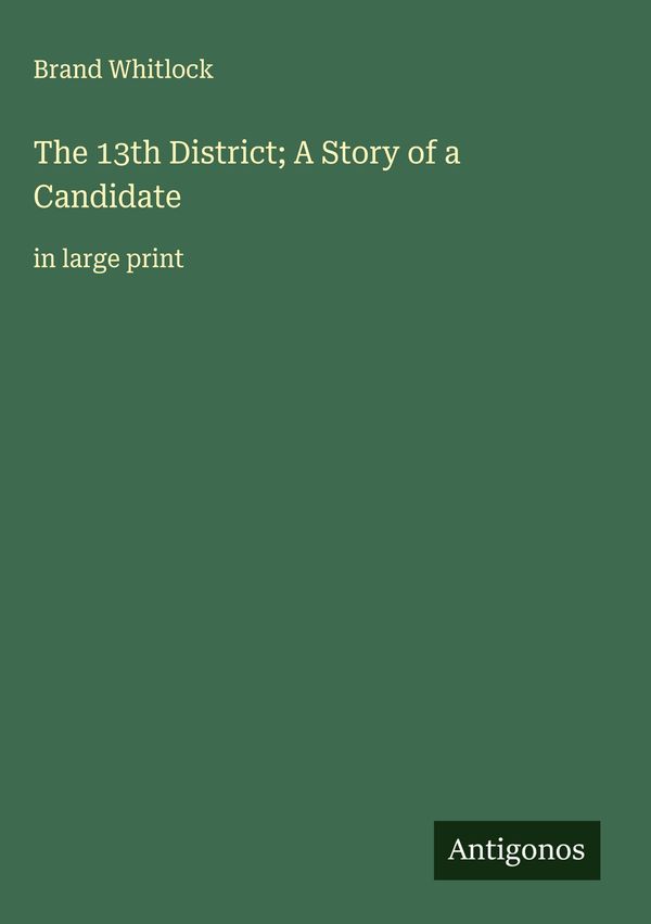 The 13th District; A Story of a Candidate - Brand Whitlock (Buch)