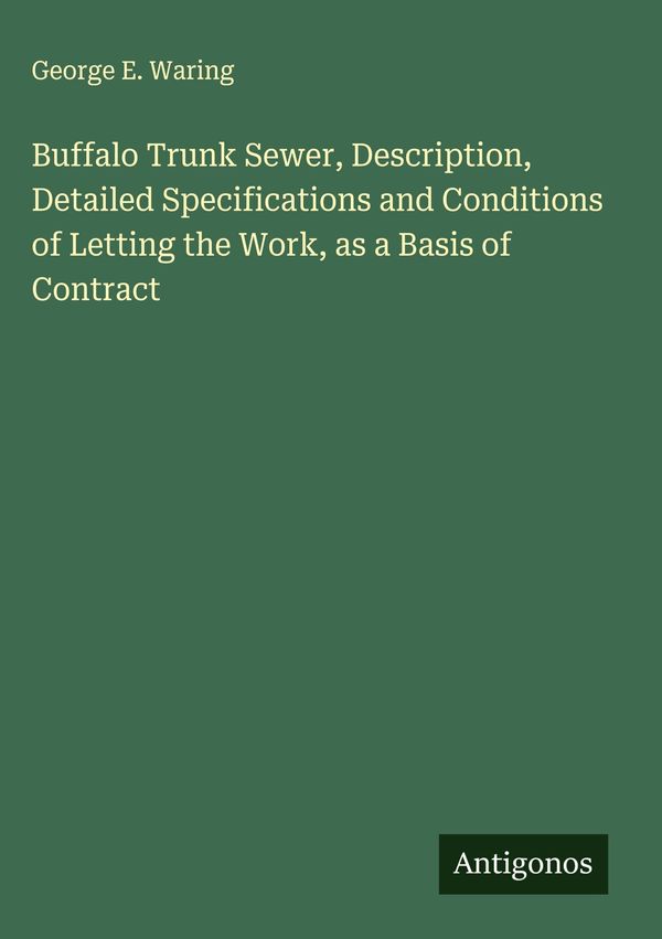 Buffalo Trunk Sewer, Description, Detailed Specifications and Condi...