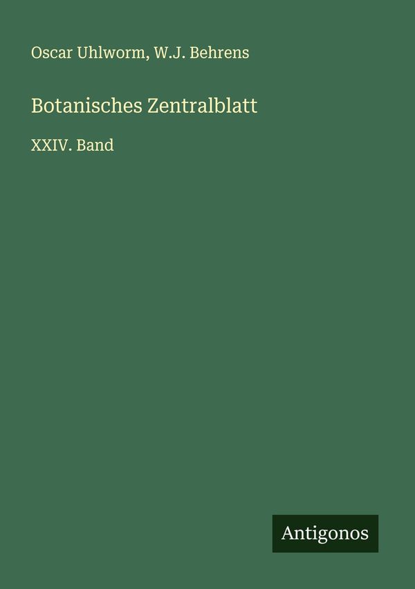 Botanisches Zentralblatt - Oscar Uhlworm (Buch)