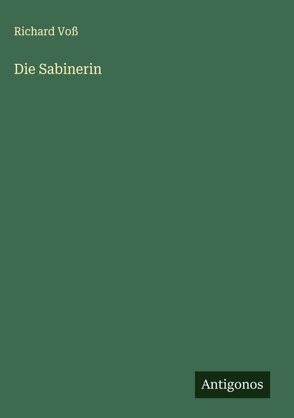 Die Sabinerin - Richard Voß (Buch)
