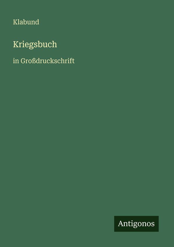 Kriegsbuch - Klabund (Buch)