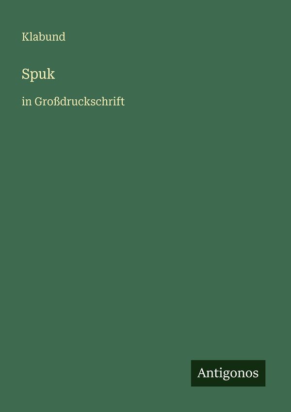 Spuk - Klabund (Buch)