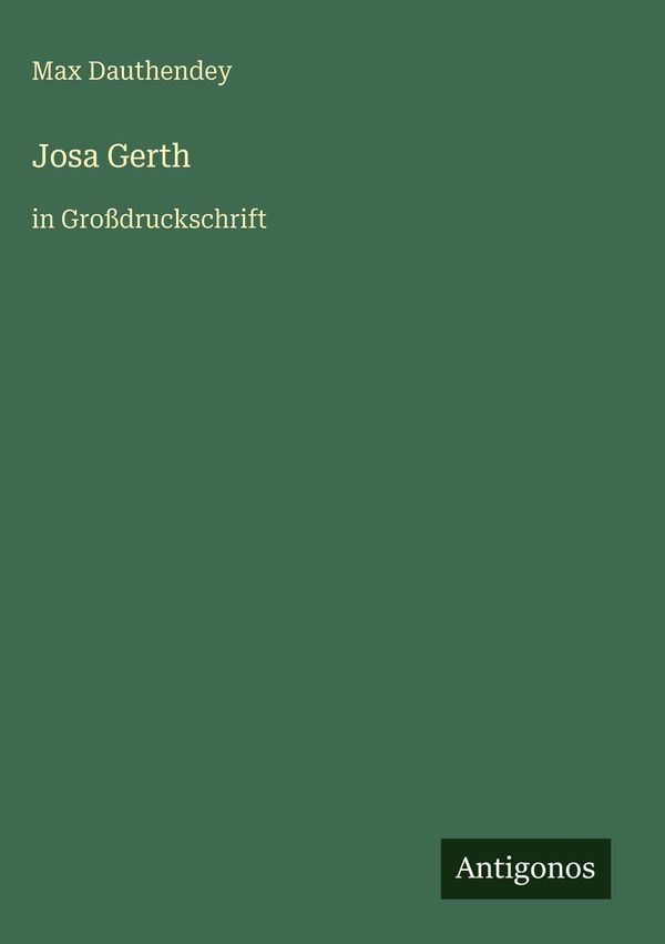 Josa Gerth - Max Dauthendey (Buch)