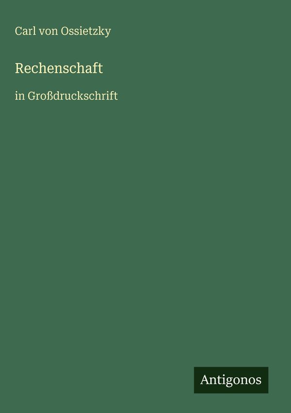 Rechenschaft - Carl Von Ossietzky (Buch)