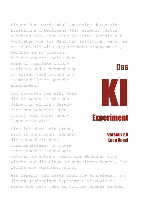 Das KI Experiment - Luca Rossi (Buch)