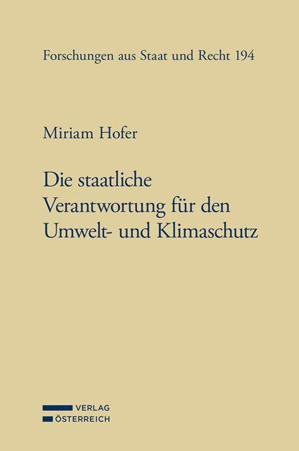 Die staatliche Verantwortung für den Umwelt- und Klimaschutz (Buch)