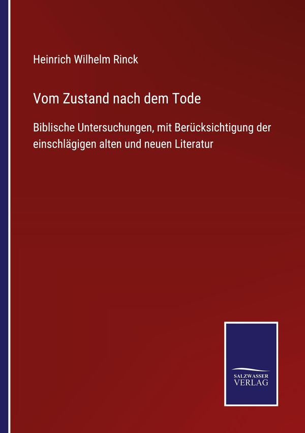Vom Zustand nach dem Tode - Heinrich Wilhelm Rinck (Buch)