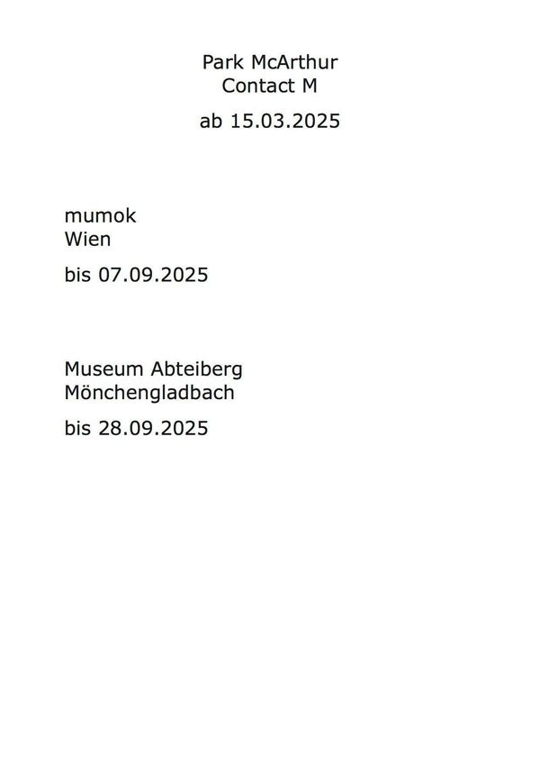 Park McArthur. Contact M (Buch)
