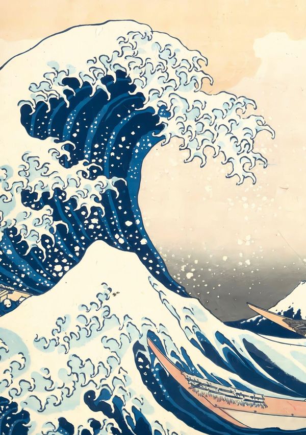 Hokusai Die große Welle vor Kanagawa - Notizbuch Japan - A5 gepun...