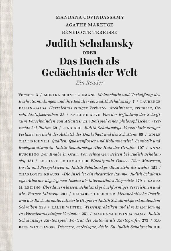 Judith Schalansky oder Das Buch als Gedächtnis der Welt (Buch)
