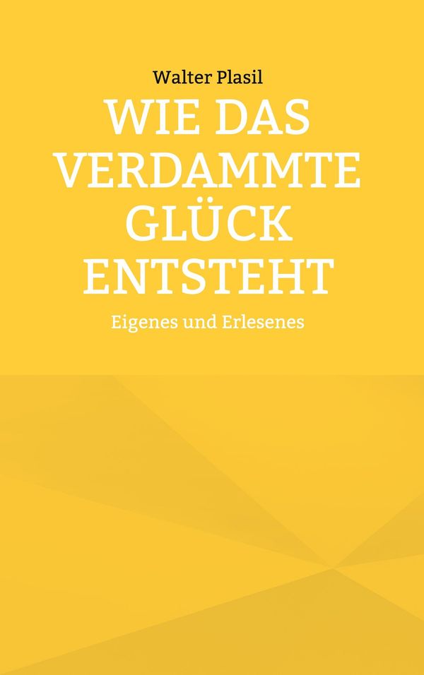 Wie das verdammte Glück entsteht - Walter Plasil (Buch)