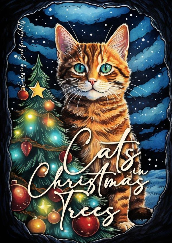 Cats in Christmas Trees Coloring Book for Adults - Monsoon Publishing