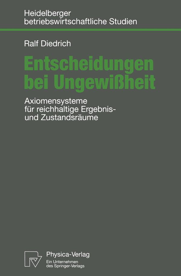 Entscheidungen bei Ungewißheit - Ralf Diedrich (Buch)