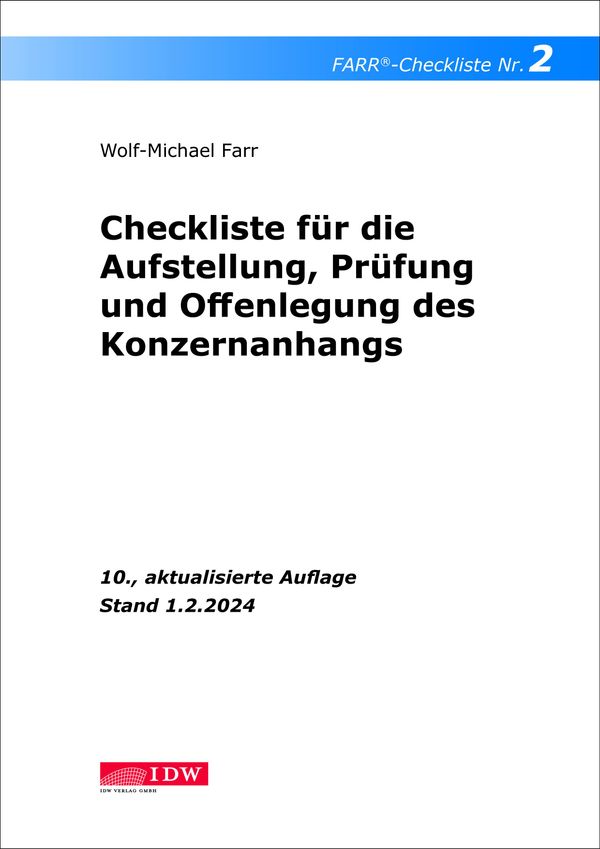 FARR Checkliste 2 für die Aufstellung, Prüfung und Offenlegung des ...