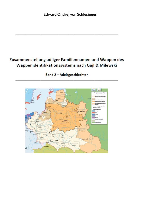Zusammenstellung adliger Familiennamen und Wappen des Wappenidentif...