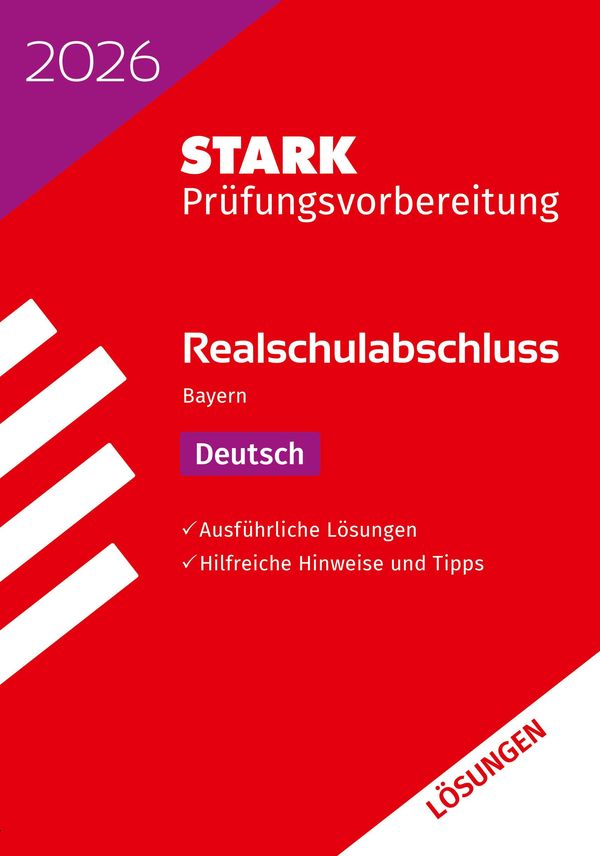 STARK Lösungen zu Deutsch - Realschulabschluss 2026 Bayern - Prüfun...
