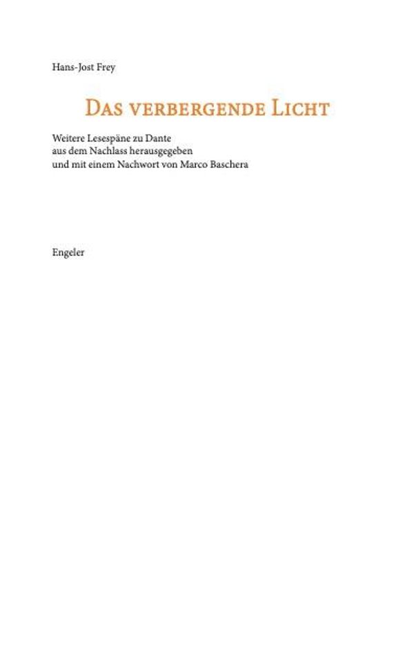 Das verbergende Licht - Hans-Jost Frey (Buch)