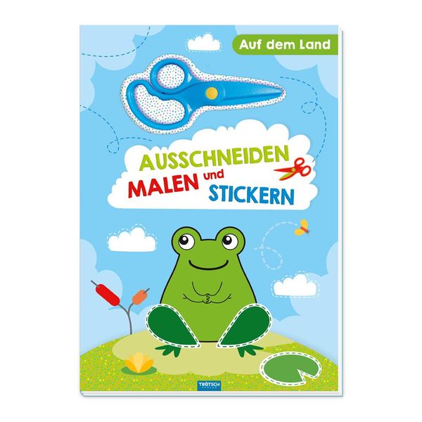Trötsch Bastelbuch mit Schere Ausschneiden, Malen und Stickern Auf ...