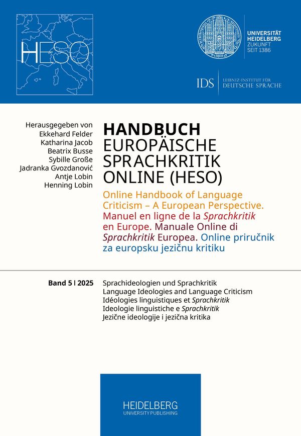 Handbuch Europäische Sprachkritik Online (HESO) / Sprachideologien ...