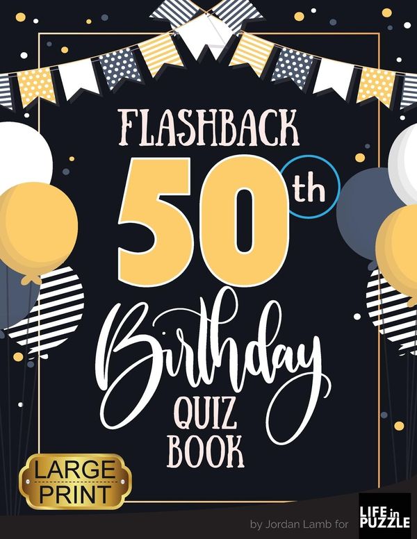 Flashback 50th Birthday Quiz Book Large Print - Jordan Lamb (Buch)