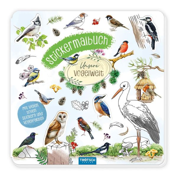 TRÖTSCH - Stickermalbuch Unsere Vogelwelt Malbuch mit Stickern| Ab ...