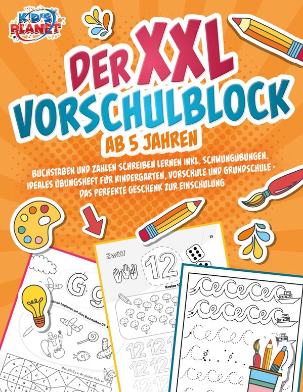Der XXL-Vorschulblock ab 5 Jahren: Buchstaben und Zahlen schreiben ...