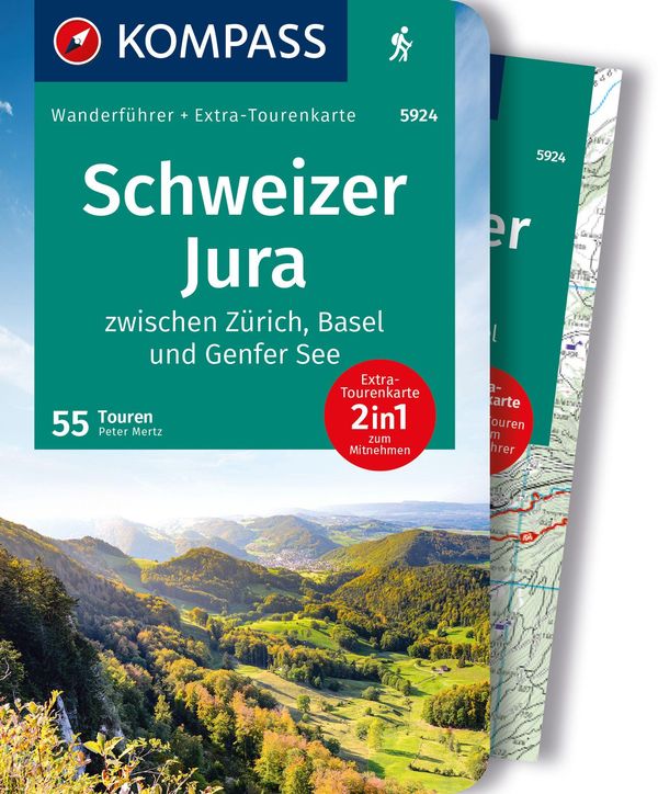 KOMPASS Wanderführer Schweizer Jura, 55 Touren mit Extra-Tourenkart...