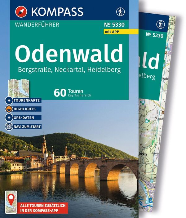 KOMPASS Wanderführer Odenwald, Bergstraße, Neckartal, Heidelberg, 6...
