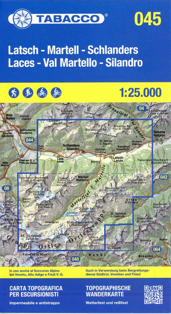 Tabacco Wandern Latsch Martell 1:25000