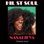 HIL ST SOUL, NASALIFYA (Thank You). Frau mit großem, lockigem Haar lächelt vor grünem Hintergrund.