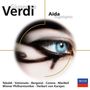 "Guiseppe Verdi, Aida Highlights. Tebaldi, Simionato, Bergonzi. Blaues Auge, dramatisches Makeup. DECCA Logo."
