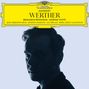 Texte: "MASSENET WERTHER, BENJAMIN BERNHEIM, MARINA VIOTTI" usw. Untere Hälfte zeigt Silhouette eines Mannes.