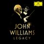 "JOHN WILLIAMS LEGACY", ein gelbes Logo zeigt "Deutsche Grammophon"; ein älterer Mann dirigiert mit einem Taktstock.