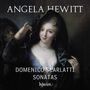 "Angela Hewitt, Domenico Scarlatti Sonatas, hyperion." Porträt einer eleganten Frau mit dunklem Schleier und Schmuck.