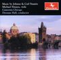 Text: "Music by Johann & Carl Stamitz; Michael Strauss, viola; Camerata Chicago; Drostan Hall, conductor."  
Logo zeigt Centaur.  
Unter dem Text eine Uferansicht mit Brücke und Gebäuden im Hintergrund.
